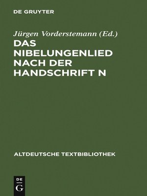 cover image of Das Nibelungenlied nach der Handschrift n
